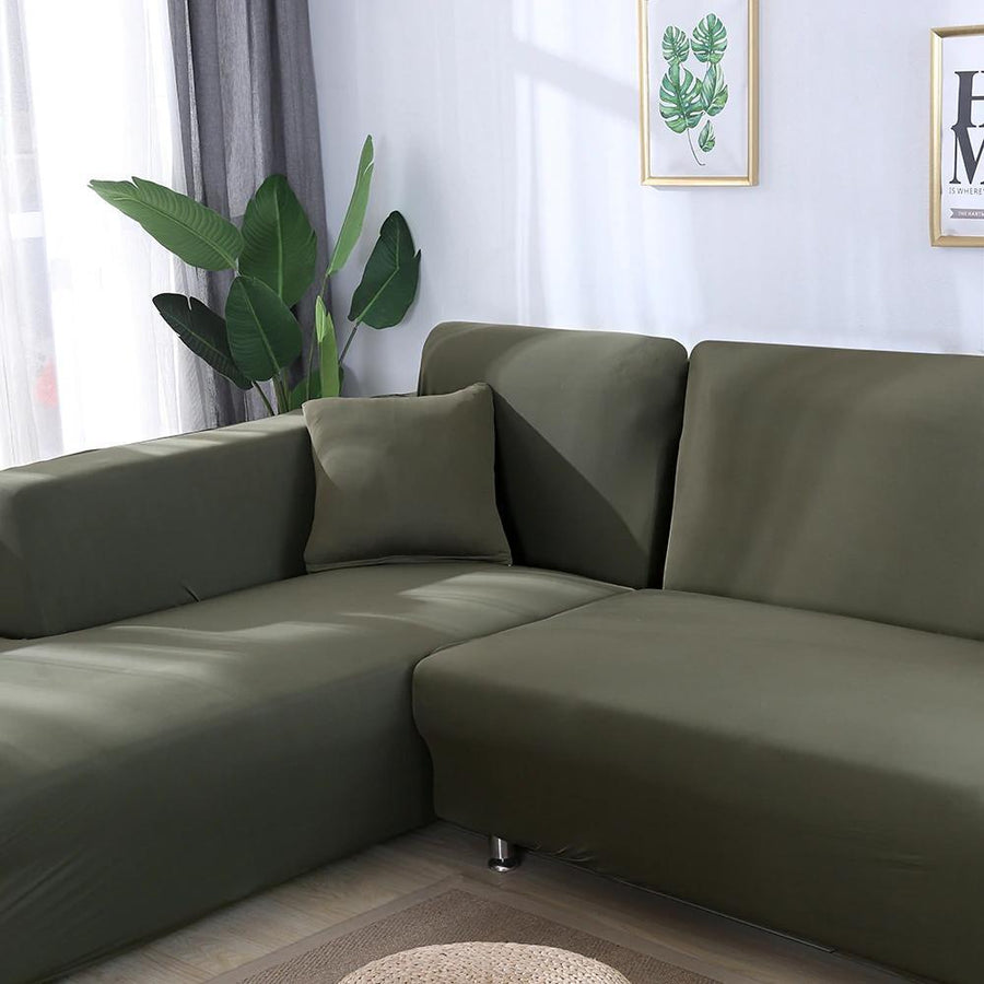  Housse  Extensible  Canap   d  Angle  Olive QueenHousse