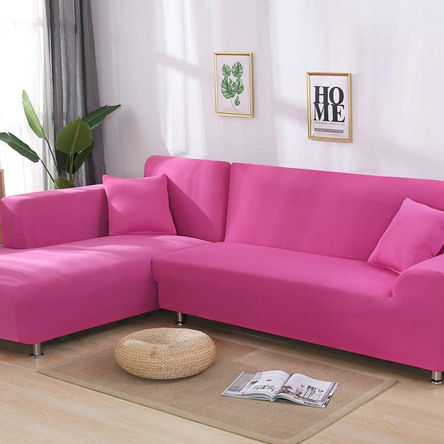  Housse  Extensible  Canap   d  Angle  Fushia QueenHousse