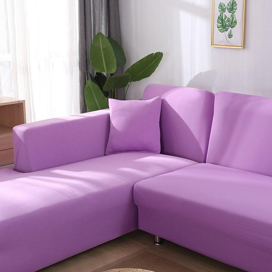  Housse  Extensible  Canap   d  Angle  Violet Clair QueenHousse