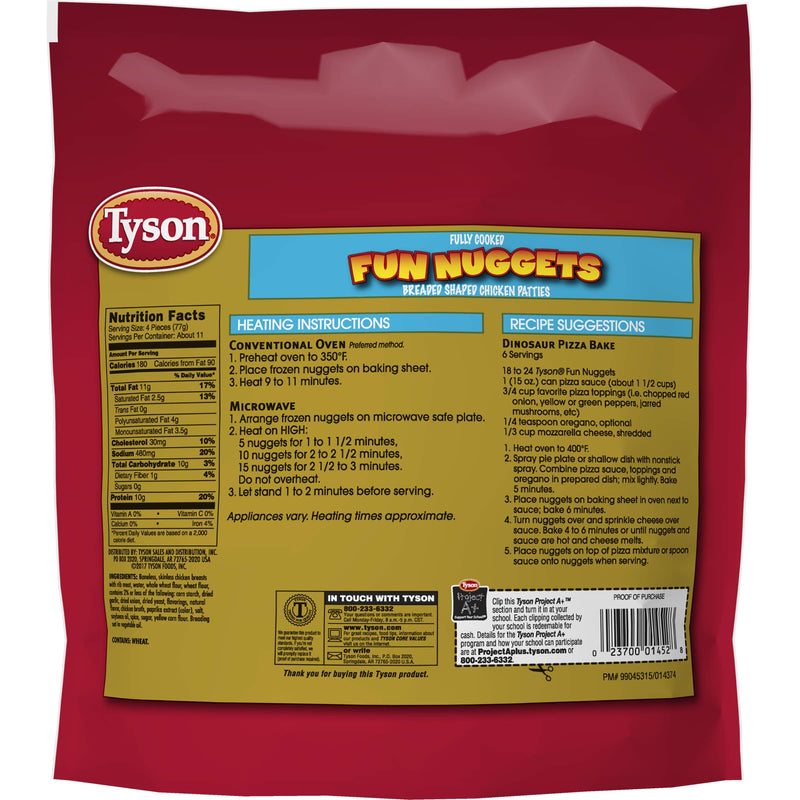 Tyson Fully Cooked Fun Nuggets with Whole Grain Breading, 29 oz. (Froz