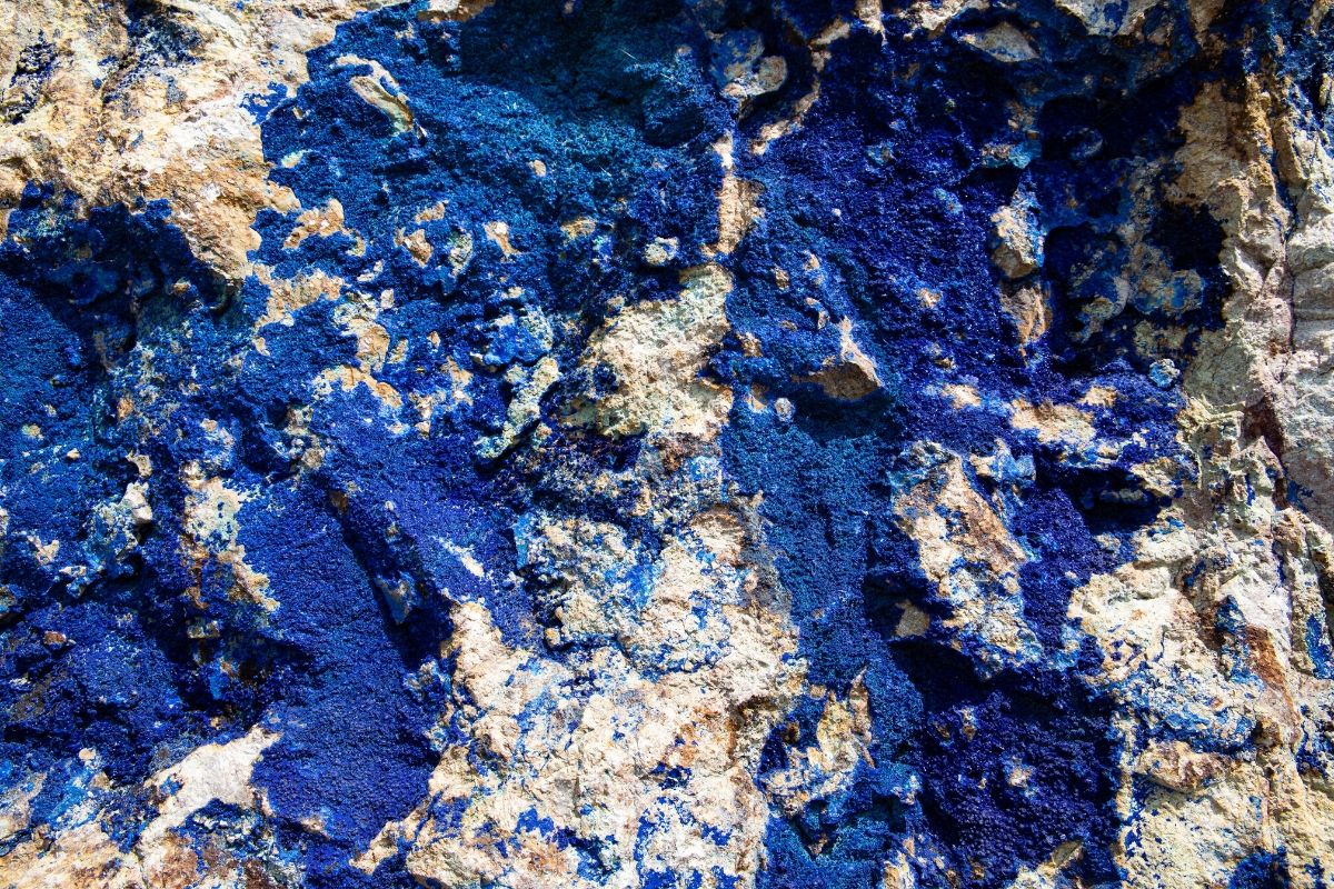 Closeup of lapis lazuli stone