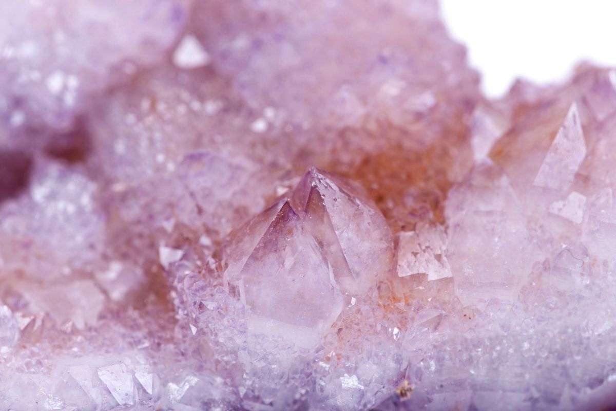 close up of spirit quartz gemstone