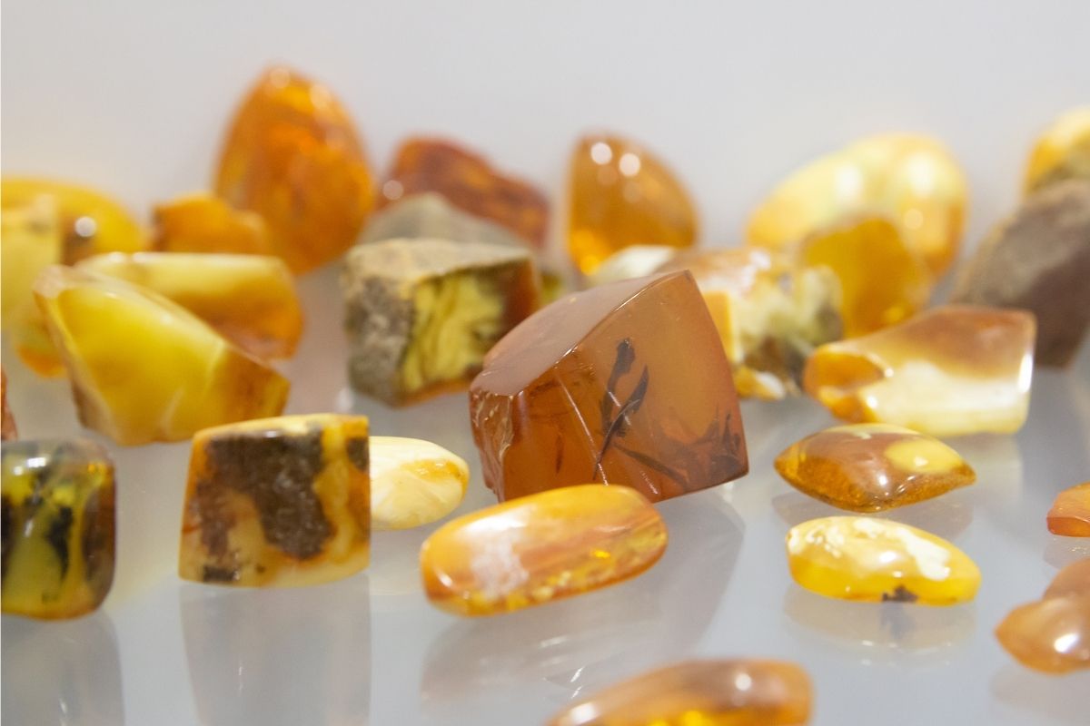 collection of amber stones