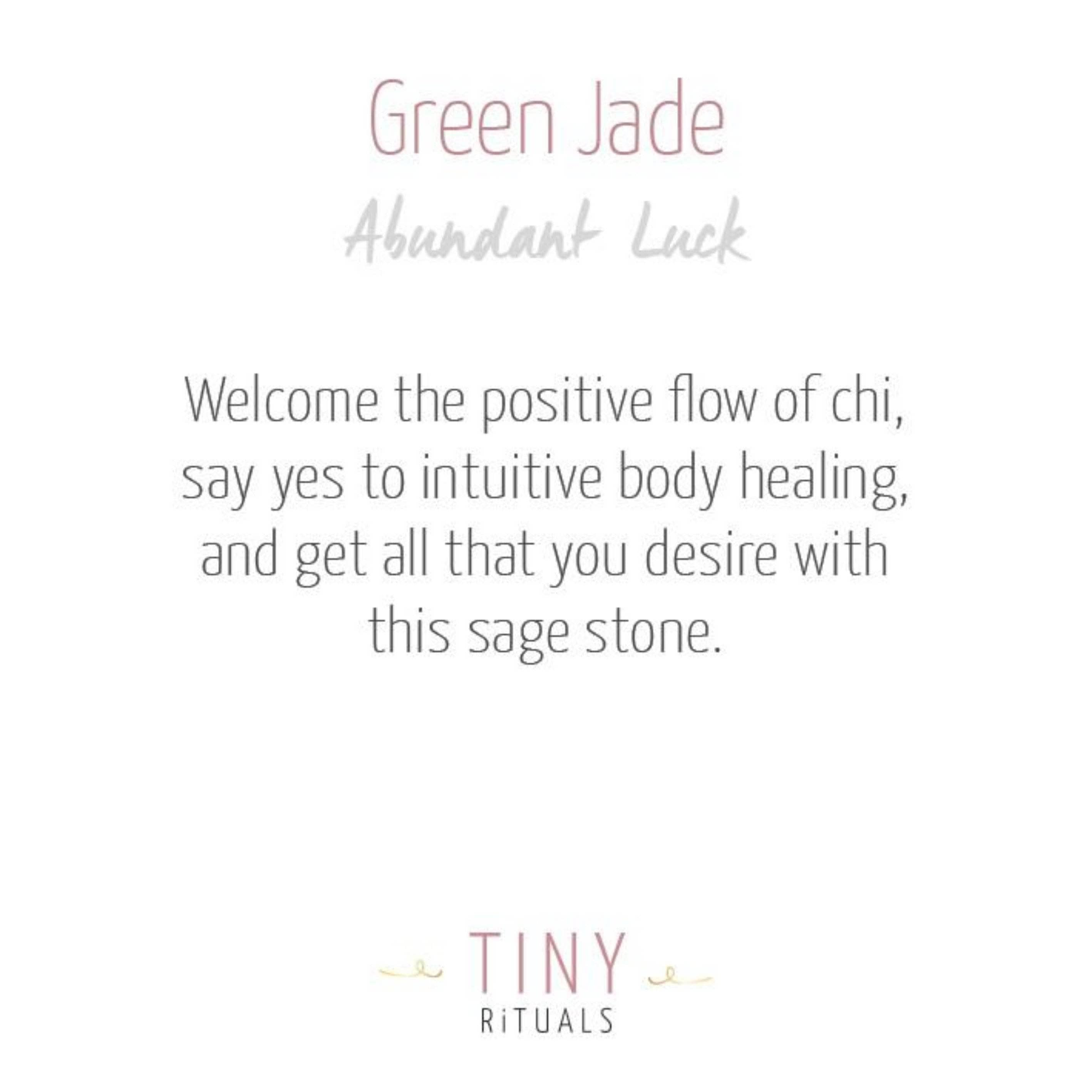 Green Jade Worry Stone - Open The Heart Chakra // Tiny Rituals