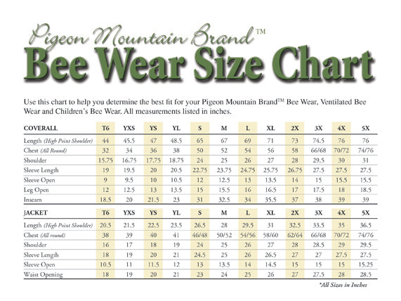 Unisex Size Chart