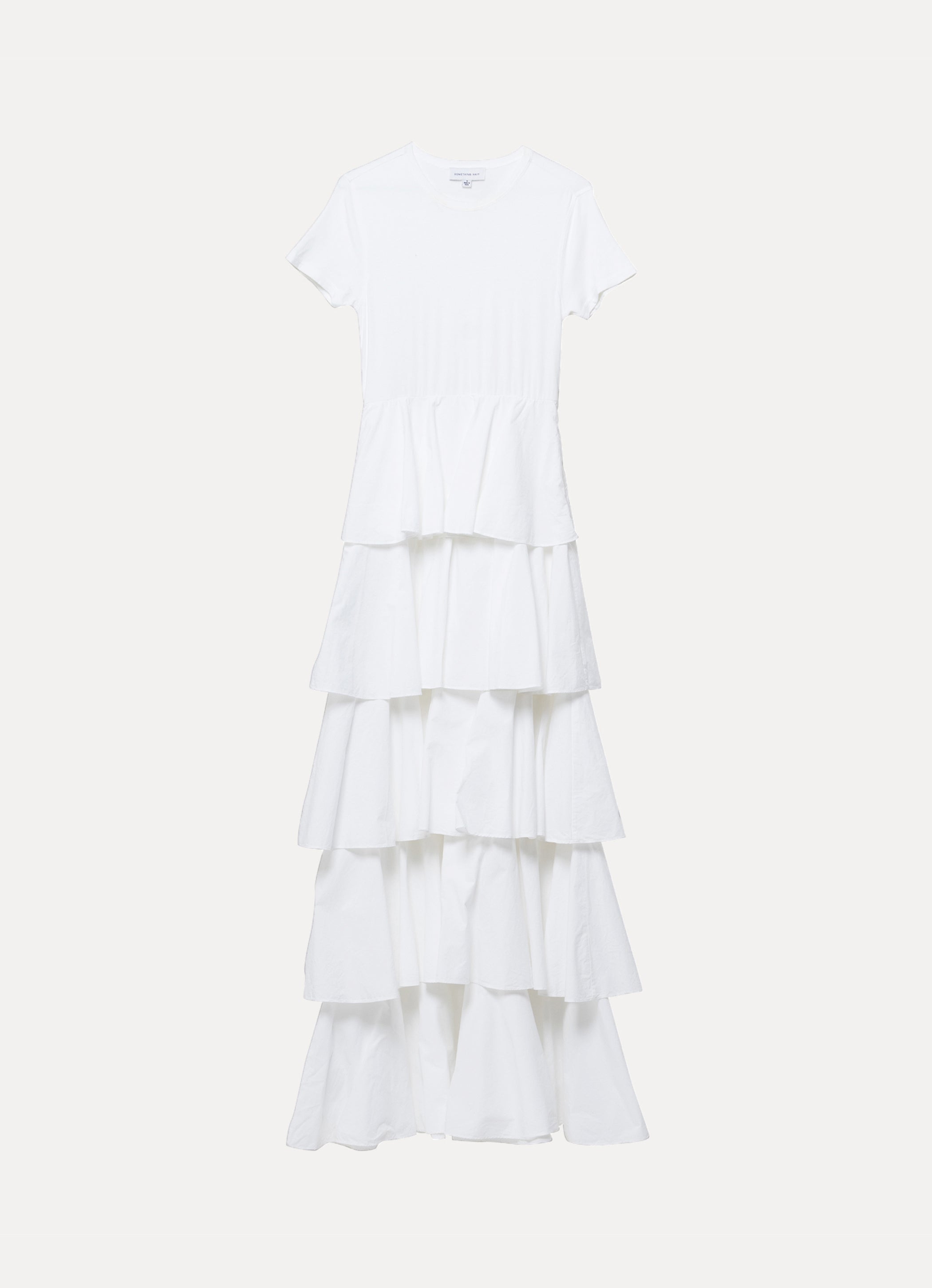 white ruffle tiered dress