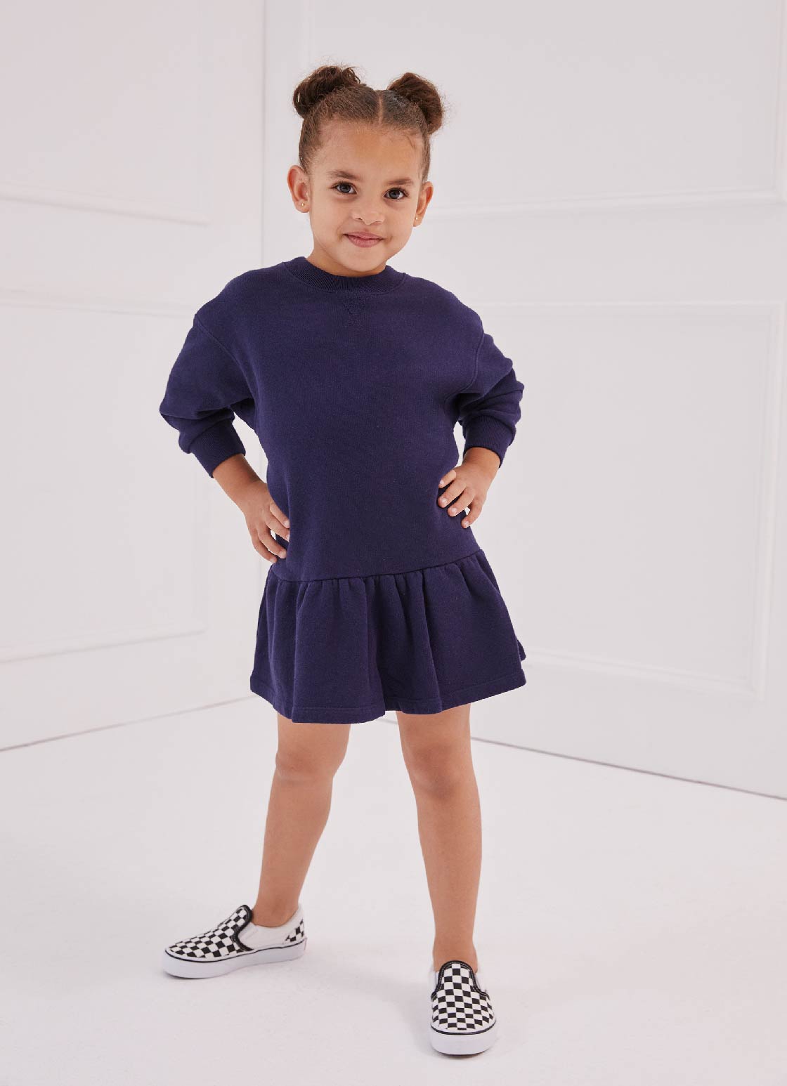 Something Navy Kid's Sweatshirt Dress In Navy