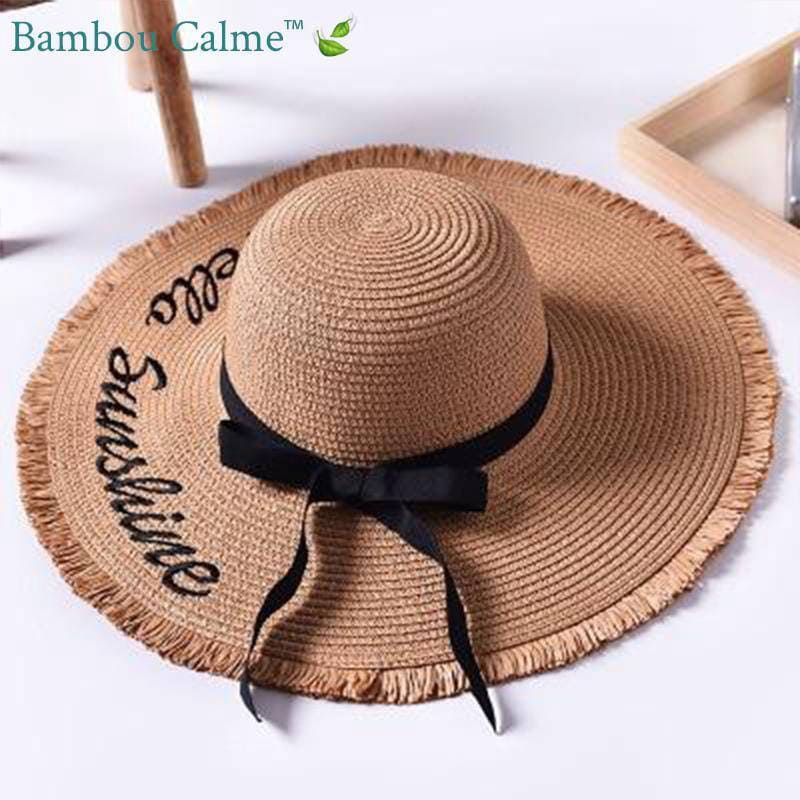 Chapeau de Paille Hello Sunshine Café | Bambou Calme