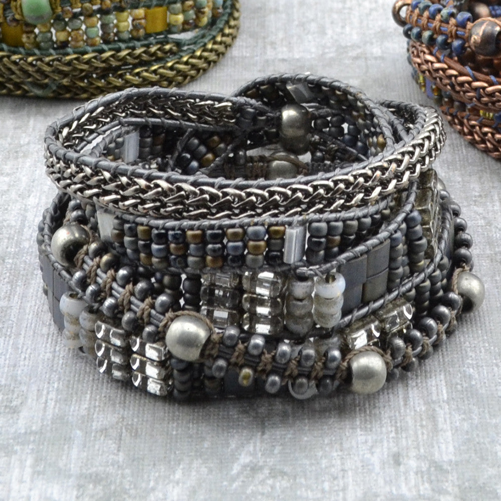 8/0 Metal Seed Beads - Matte Zinc Plate 