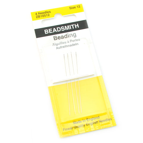 BeadSmith Set of 4 Size13 ENGLISH Beading Needle - long beading