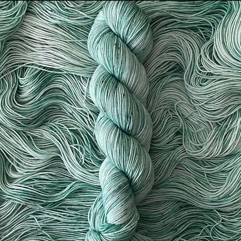 Ghostbusters sock yarn - pale aqua with tiny speckles