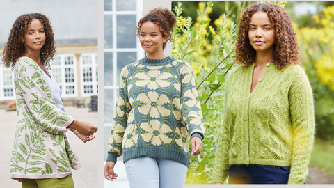 rowan designs in green from magazine 75