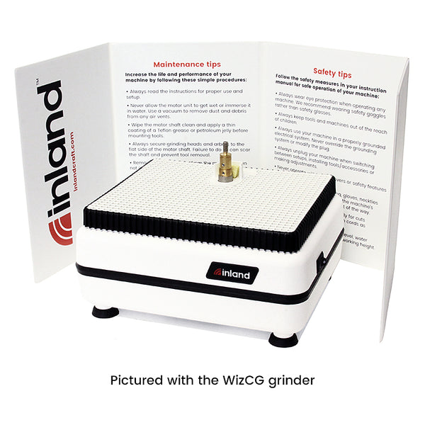 Inland Craft Wizard IV Stained Glass Grinder | Glass Art Grinding Shaping Machine | Includes Two Diamond Grinding Bits