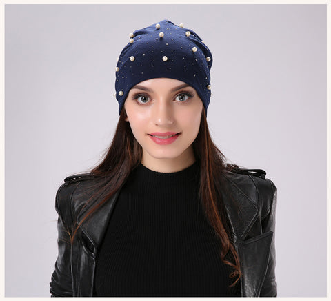 Bonnet Avec Perles Et Strass Pour Femmes