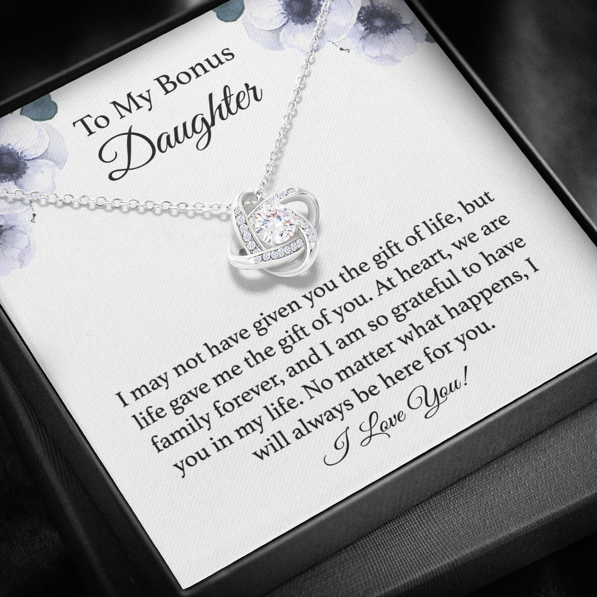 To My Bonus Daughter Necklace - Life Gave Me the Gift of You