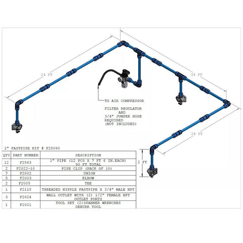 RapidAir Maxline 1/2 x 3' Jumper Air Hose Whip F0213 Pipe Connection Flex Tube