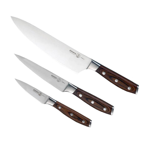 5 Pc Stainless Steel Kitchen Starter Knife Set - Chef Knife, Bread Knife,  Filet Knife, Paring Knife and Free Peeler 
