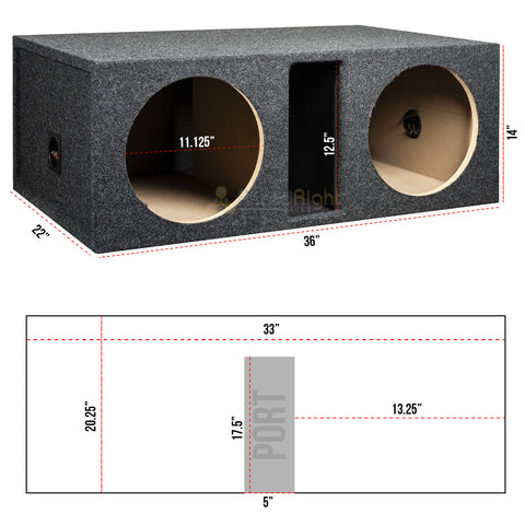 10 inch sub box measurements