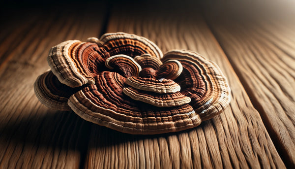 dried out reishi on a tabletop