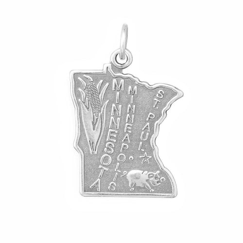 .925 Sterling Silver Minnesota State Charm