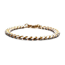 Load image into Gallery viewer, Stainless Steel Gold Plated Diamond Cut Curb with Lobster Clasp Bracelet