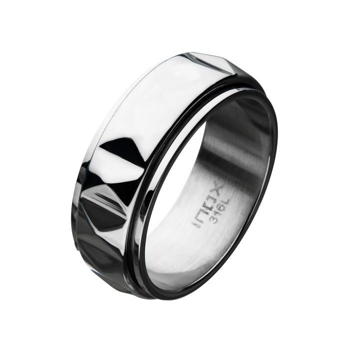 Men's Stainless Steel Pyramid Design Band Rings