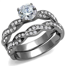 Load image into Gallery viewer, Women&#39;s Stainless Steel High Polished 5.66(g) CZ Clear Ring Set