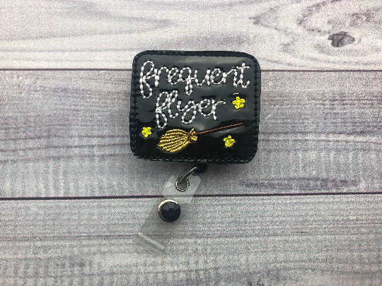 Black Frequent Flyer Badge Reel – Catherine Crafts Shop