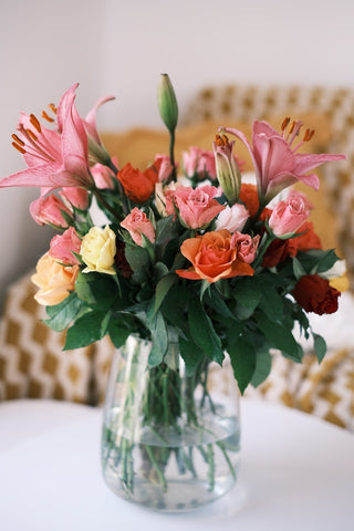 vase filled with different flowers