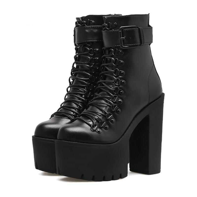 goth black boots