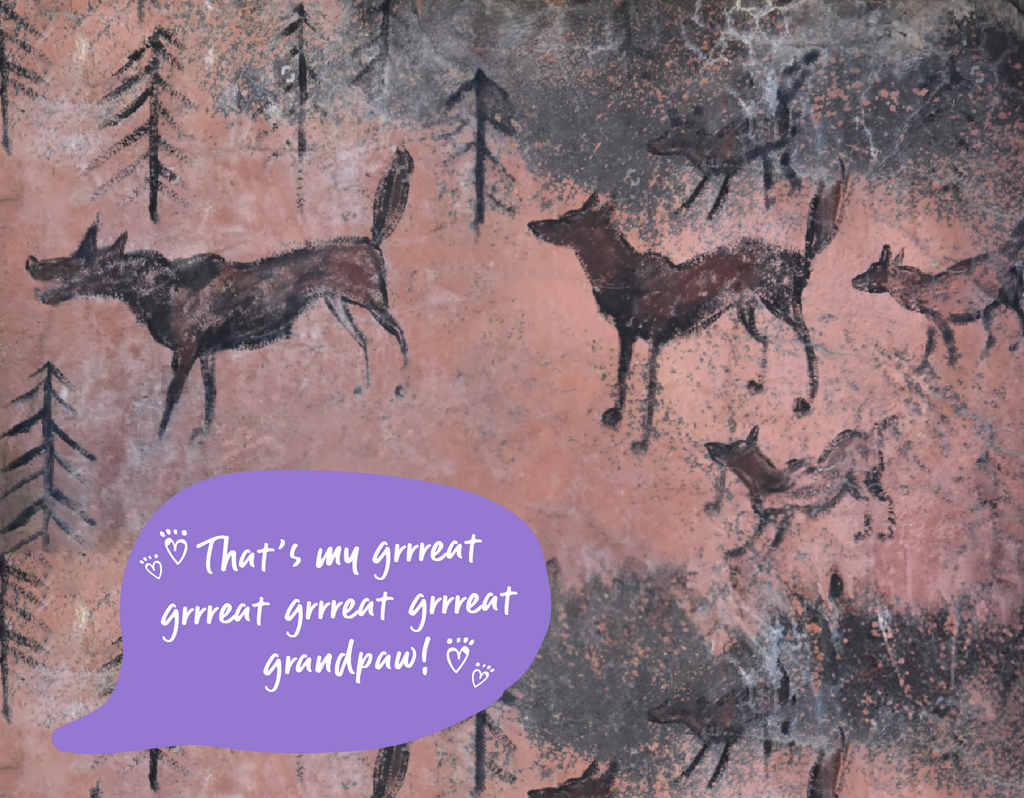 Cave painting of wolves