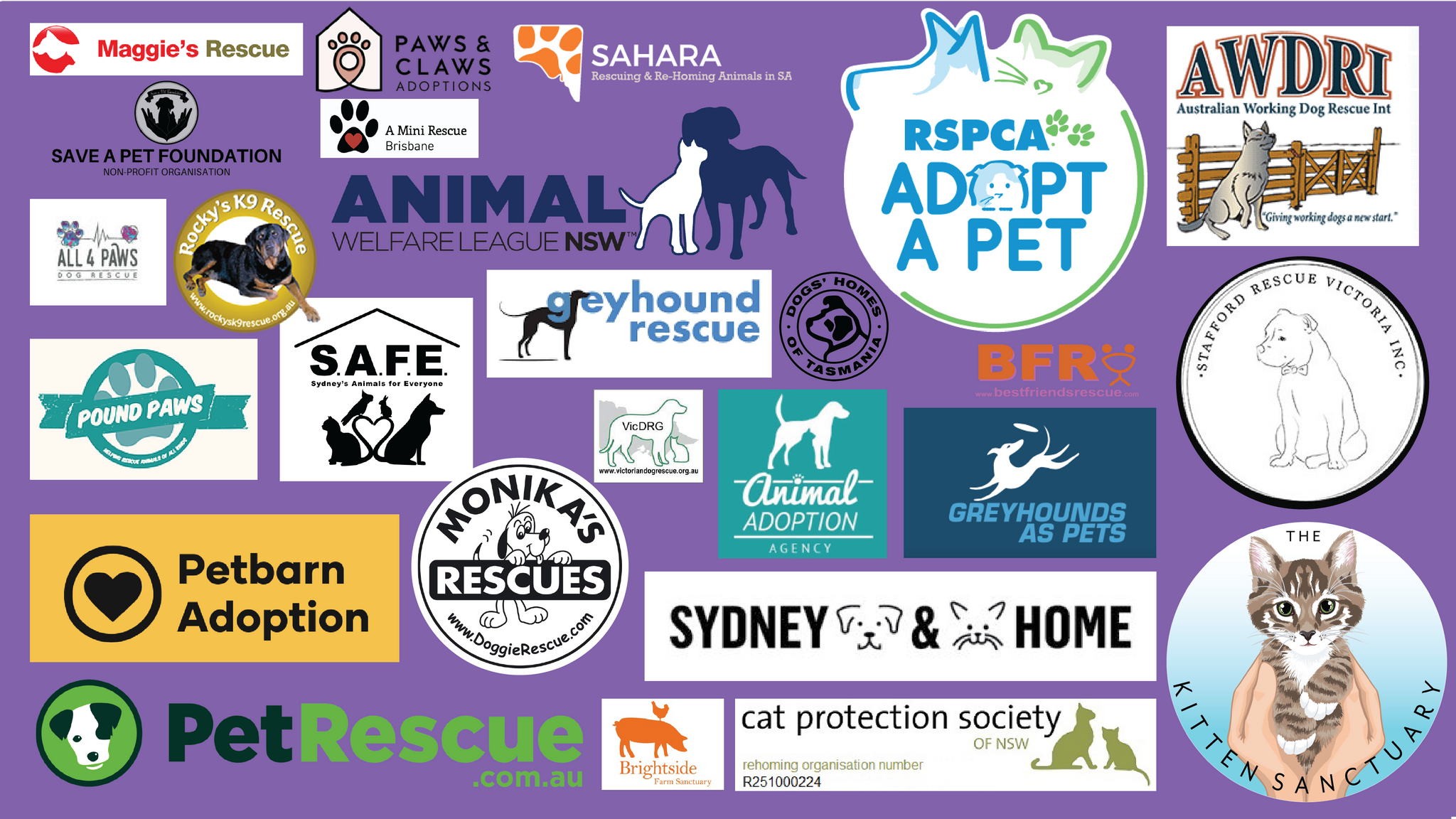Australian pet adoption agency logos