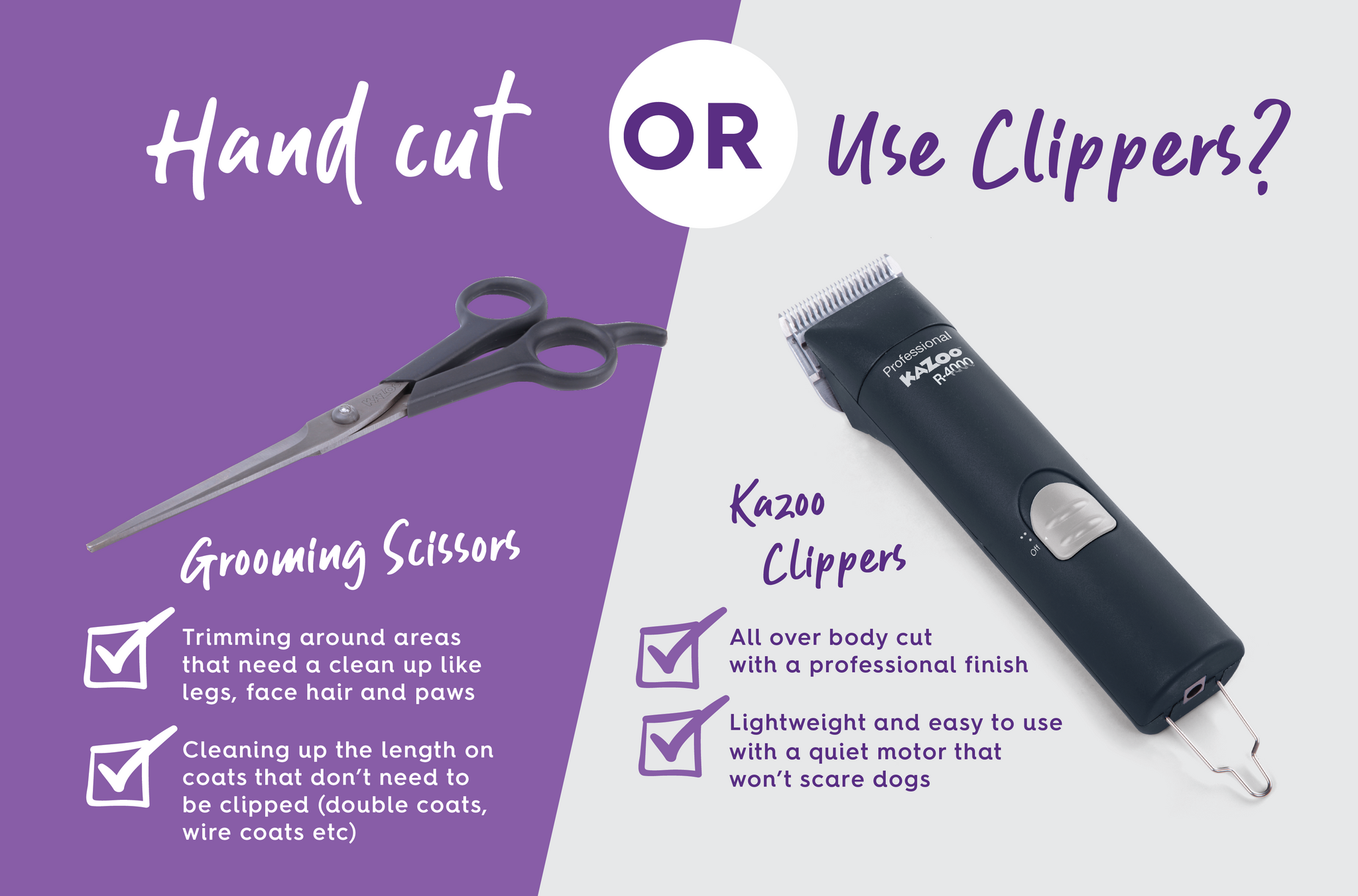 Kazoo dog grooming scissors vs kazoo dog grooming clippers