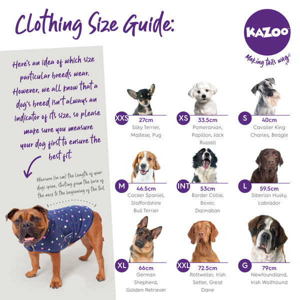 Kazoo dog clothing size guide