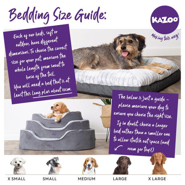 Kazoo pet bed size guide