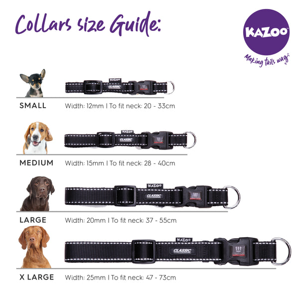 Kazoo dog collar size guide