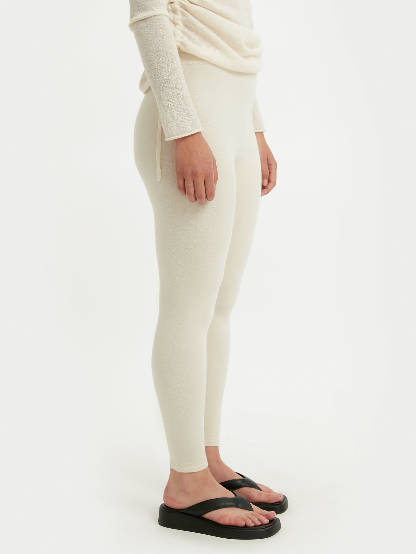 Women's Silk Cashmere Leggings Marshmallow - Gobi Cashmere