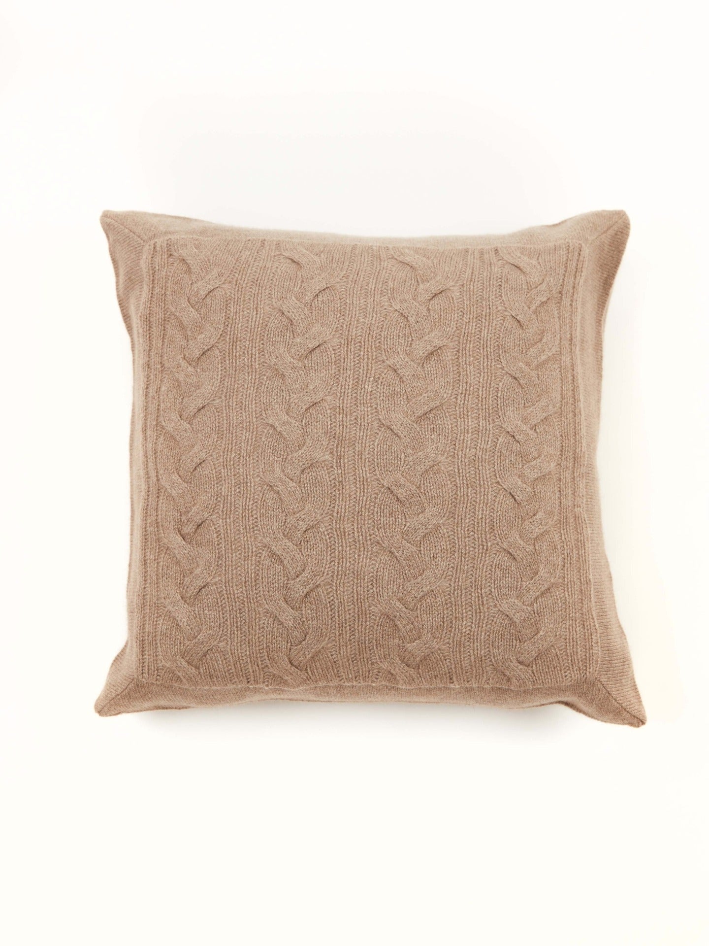 Cashmere Knitted Pillow Cover Taupe - Gobi Cashmere