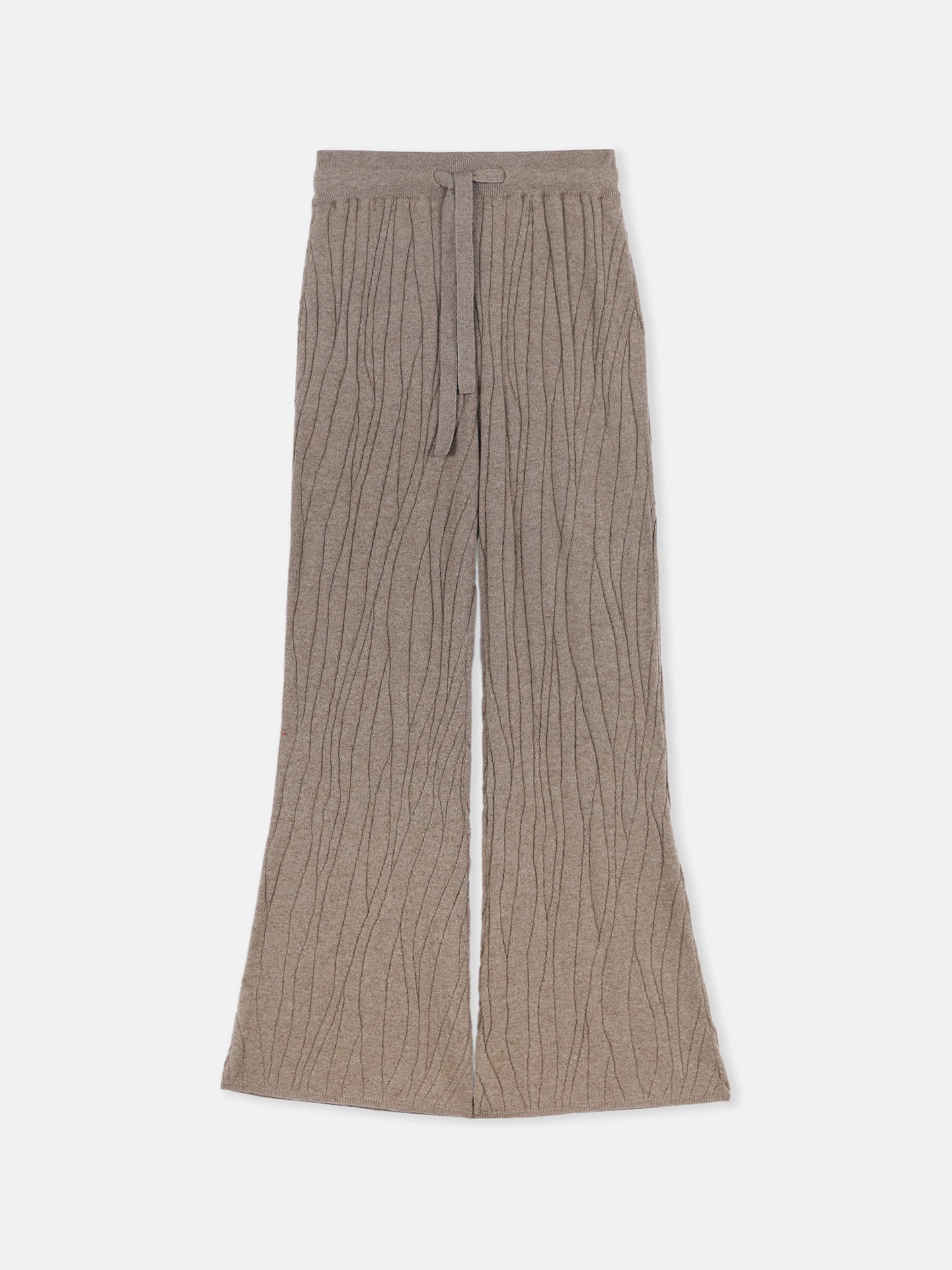 Organic Colour Cashmere Flare Trousers Taupe | GOBI Cashmere
