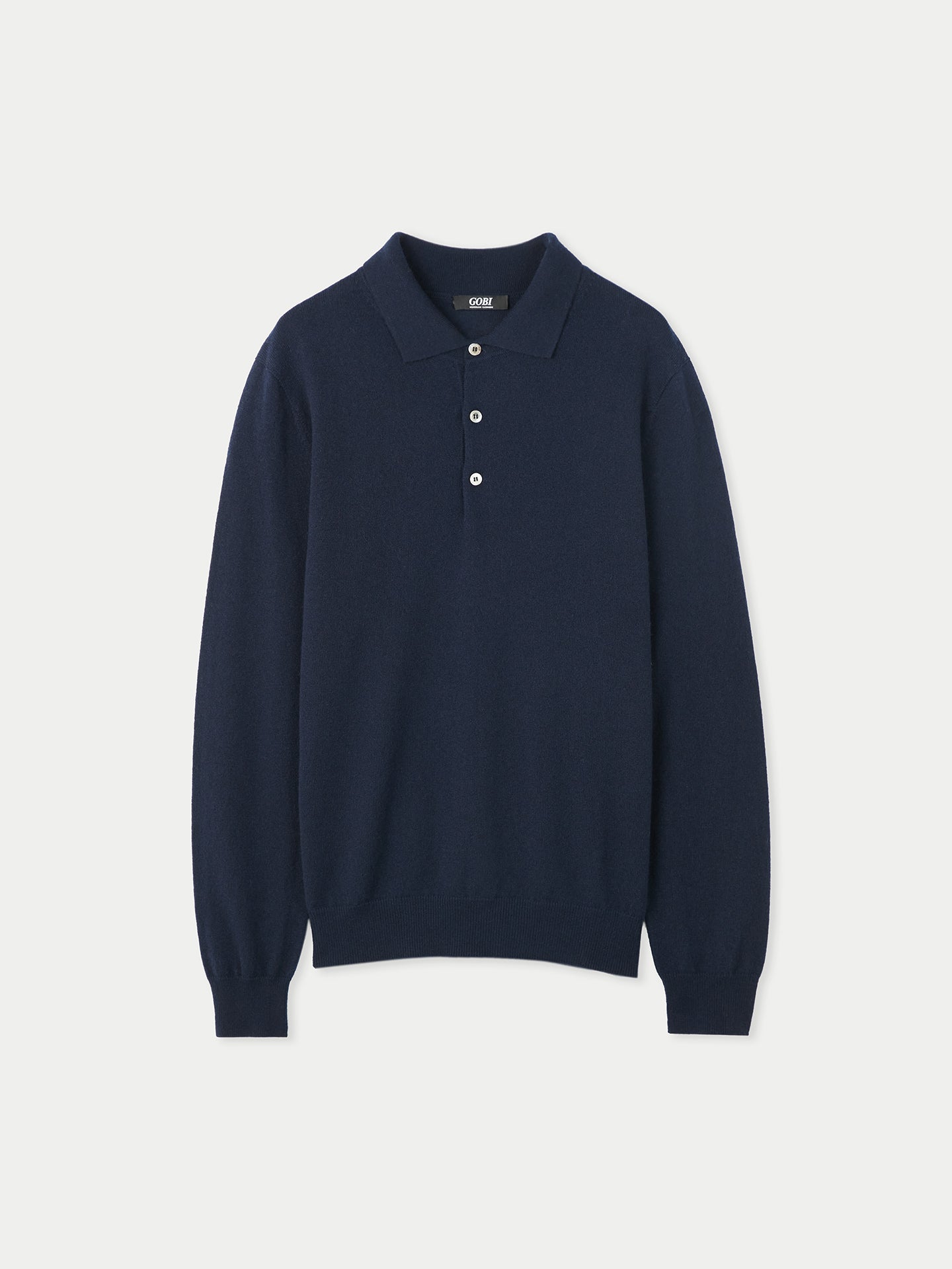 Men's Cashmere Polo Sweater Navy - Gobi Cashmere