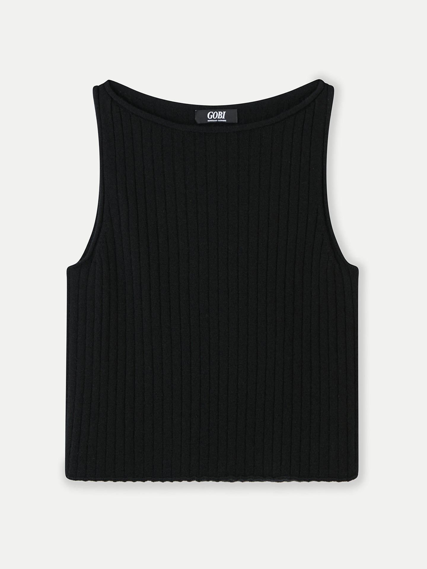 Women's Cashmere Crop Top Black - Gobi Cashmere