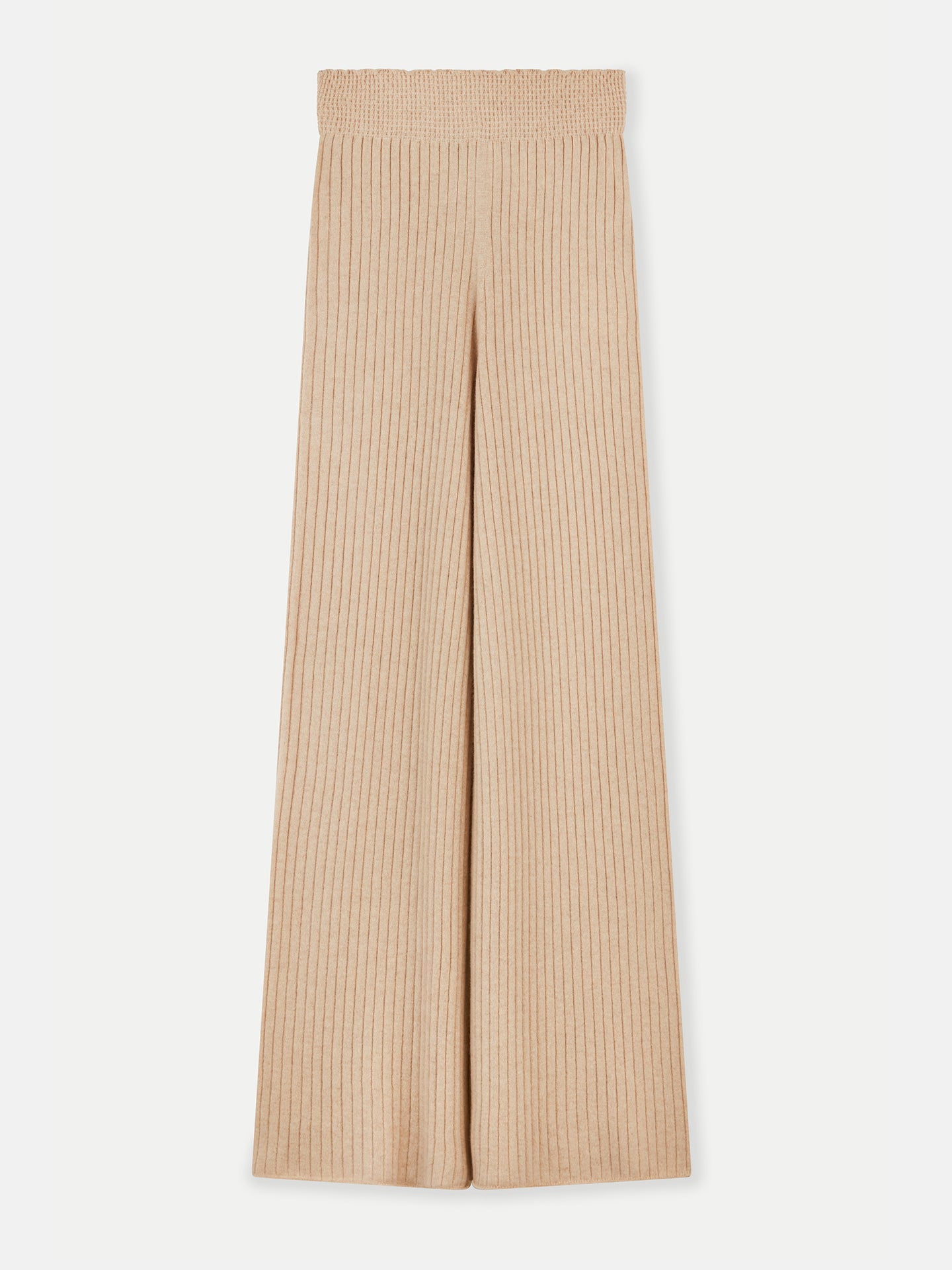 GOBI Cashmere - Wide-Leg Cashmere Pants Beige - 3D-Knit Collection