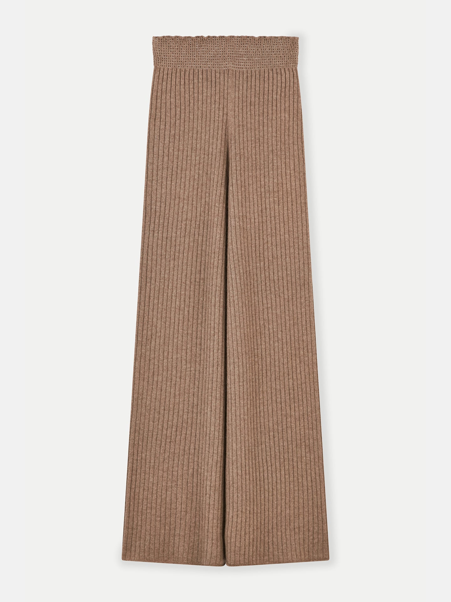GOBI Cashmere - Wide-Leg Cashmere Pants Taupe - 3D-Knit Collection
