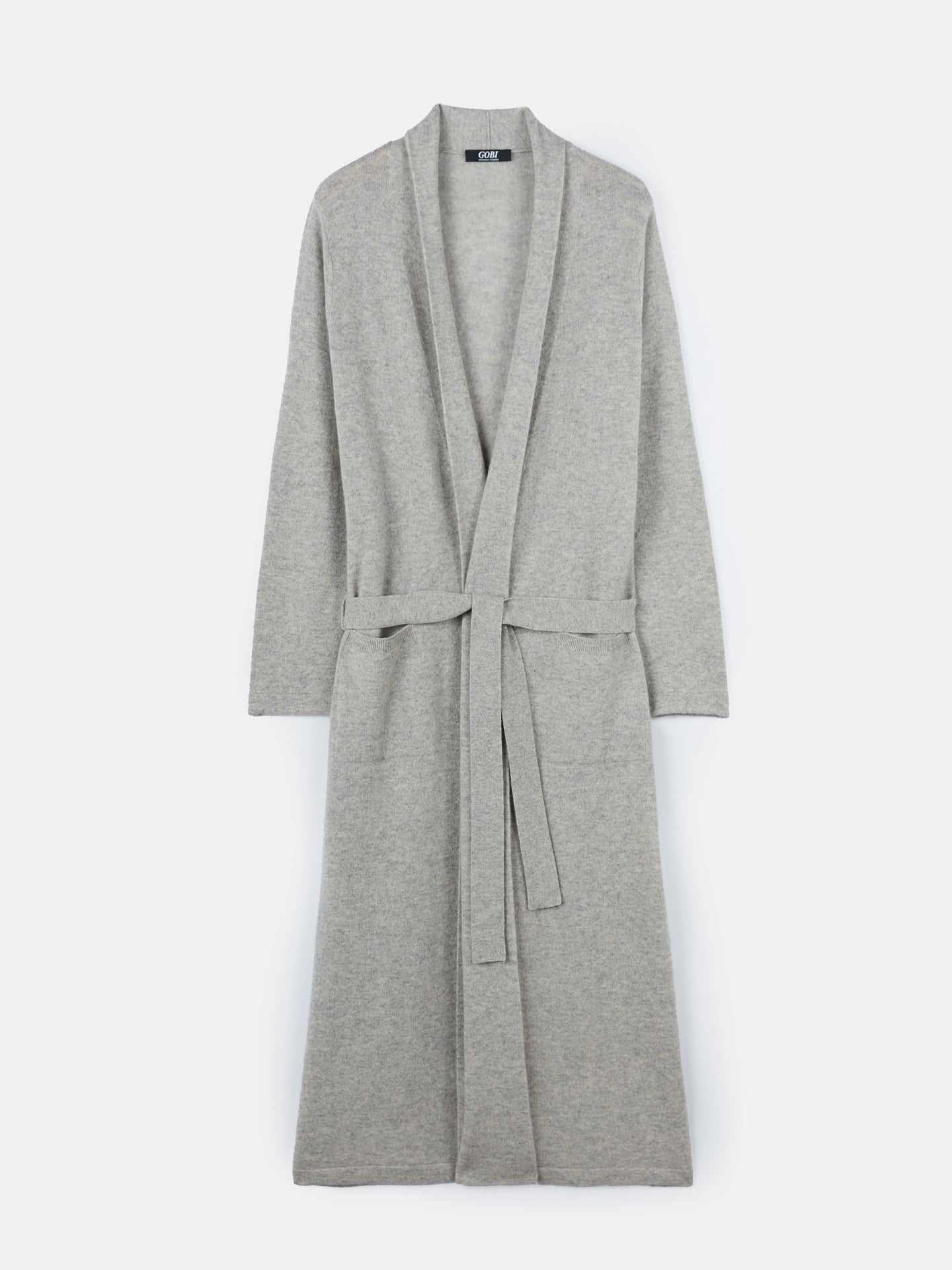 Women's Organic Colour Long Cashmere Robe Grey - Gobi Cashmere