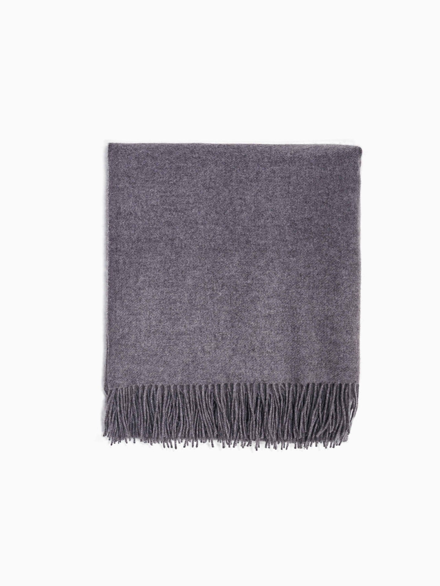 Cashmere Medium Blanket With Fringe Gray - Gobi Cashmere