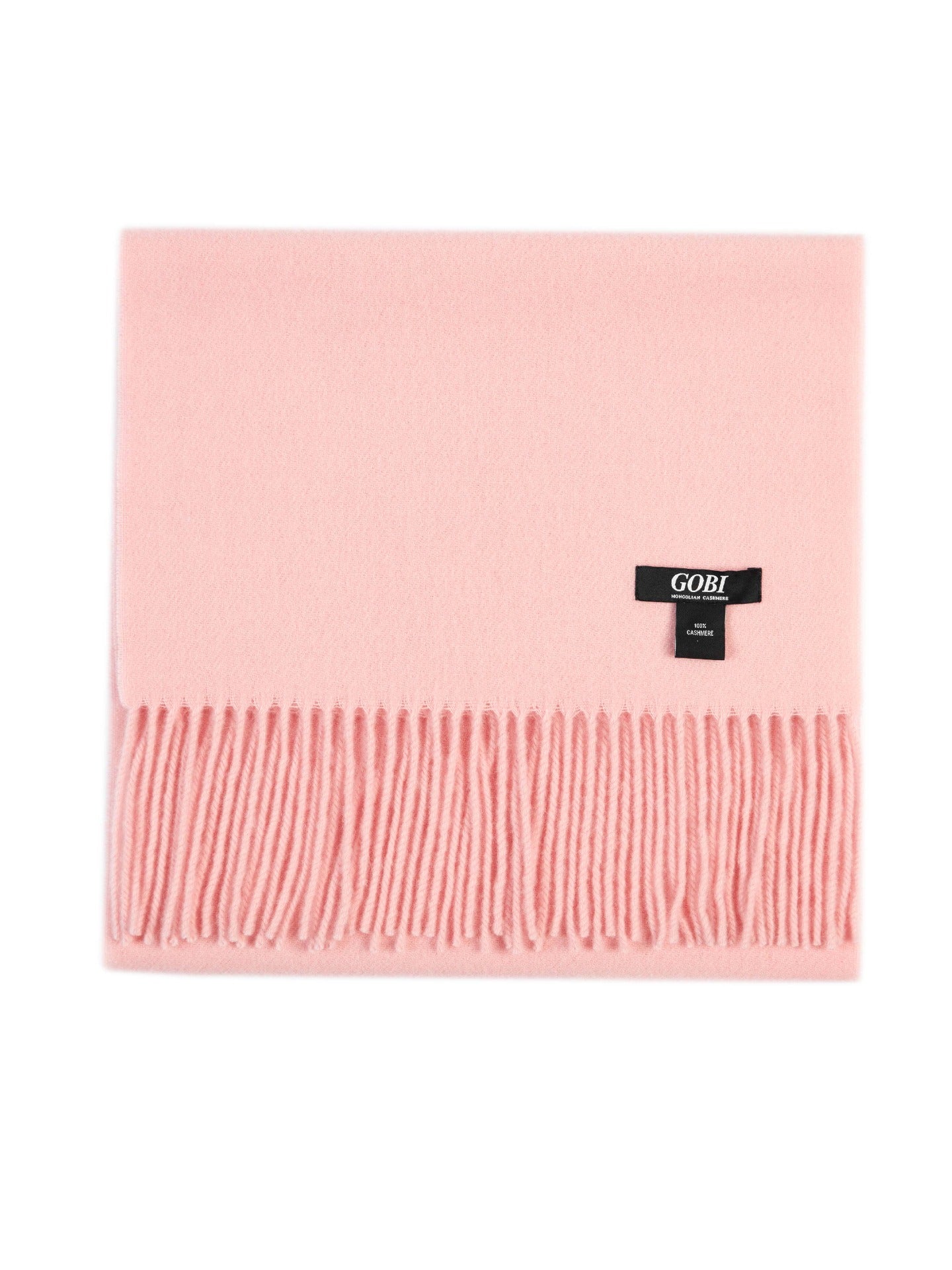 Unisex Cashmere Fringed Scarf Powder Pink - Gobi Cashmere