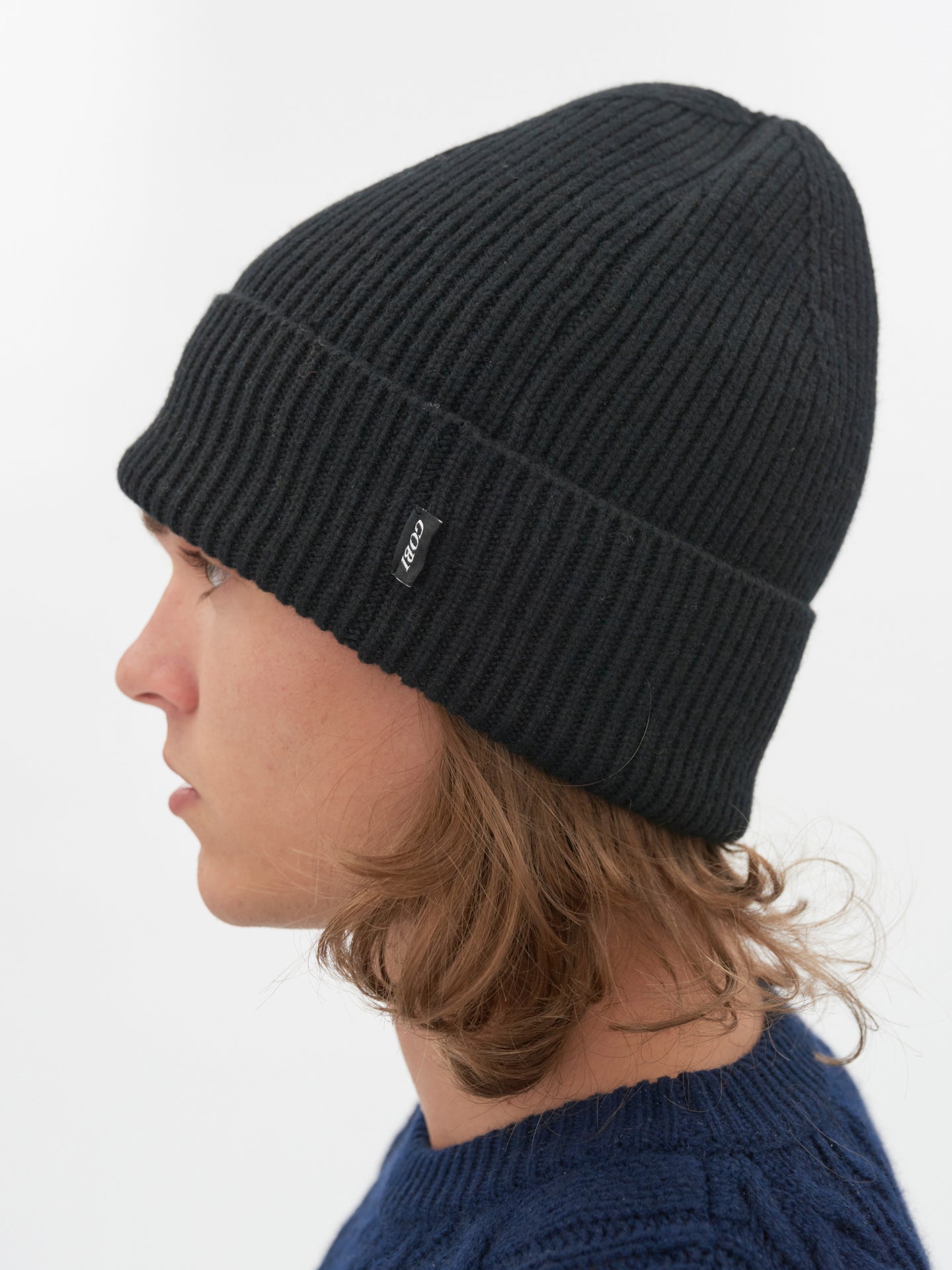 Men's Cashmere Beanie Hat Black - Gobi Cashmere