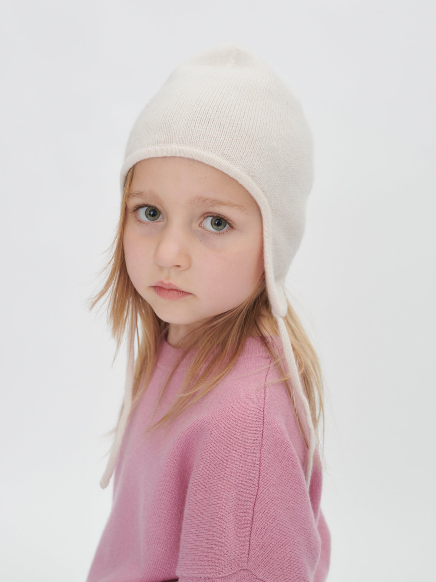 Kids Cashmere Hat Bridal Blush - Gobi Cashmere