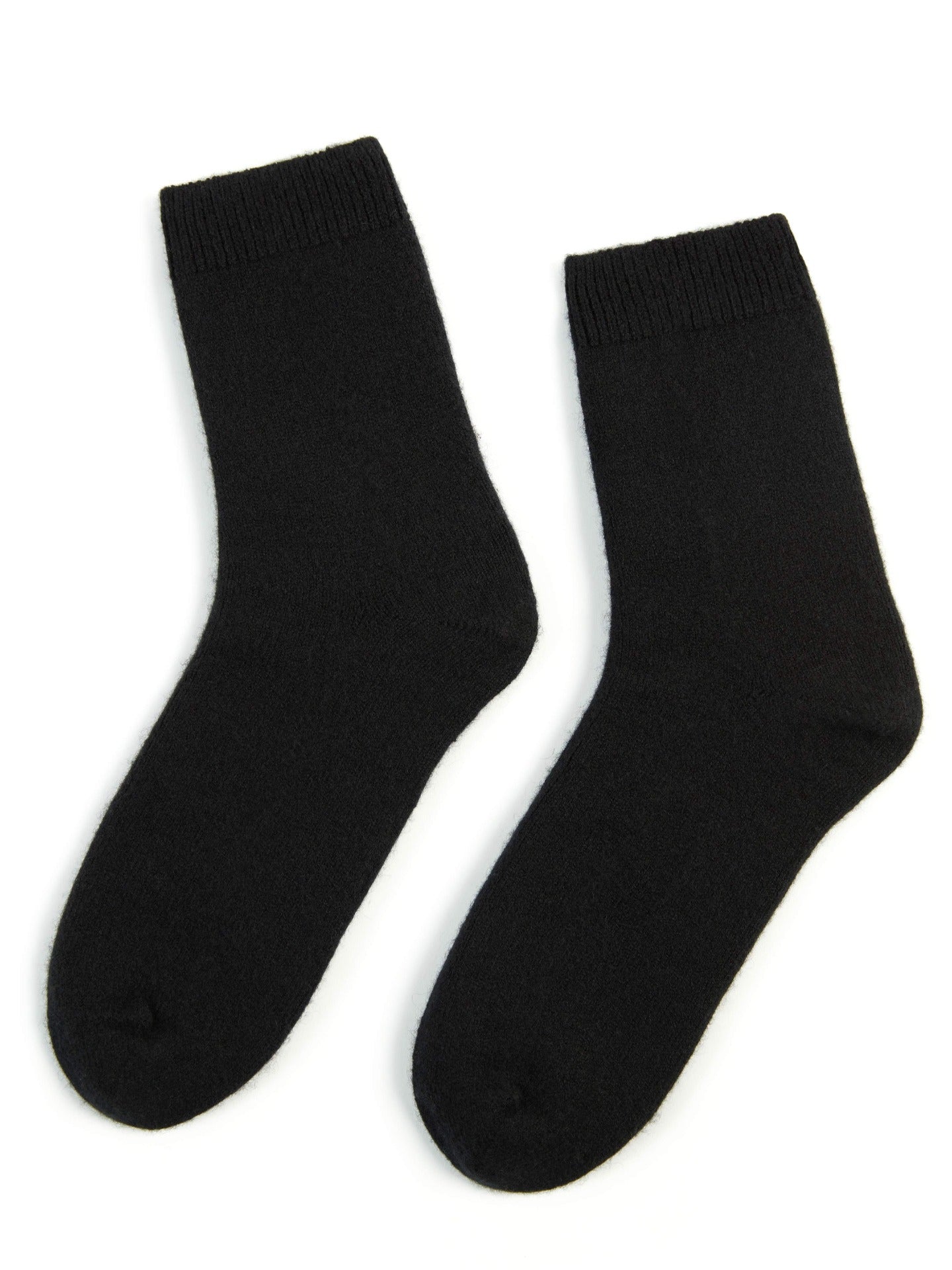 Women's Cashmere Trim Knit Socks Black - Gobi Cashmere