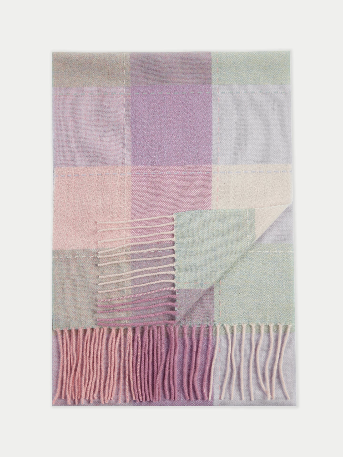 Unisex Cashmere Fringed Scarf Rosewater - Gobi Cashmere